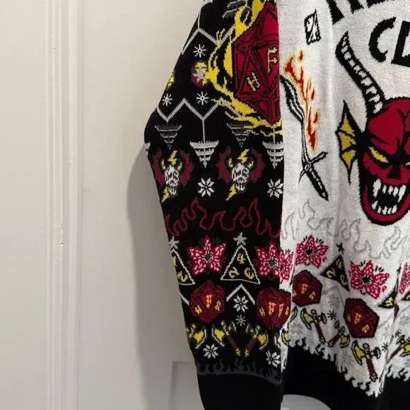 Netflix Stranger Things Hellfire Club Christmas Unisex Sweater, Size Large. - Picture 12 of 15
